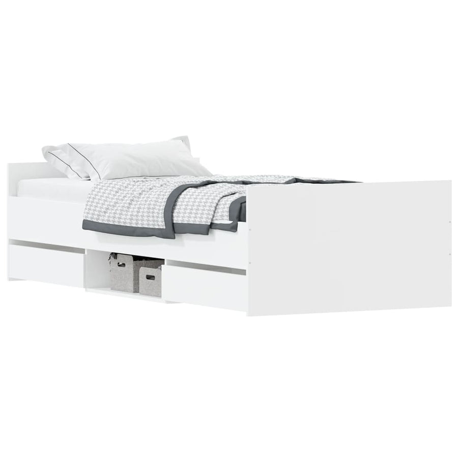 Bedframe Met Hoofd- En Voeteneinde 90 x 190 cm Wit