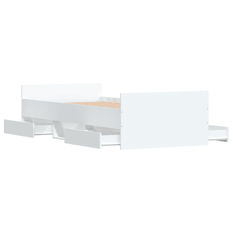 Bedframe Met Hoofd- En Voeteneinde 90 x 190 cm Wit