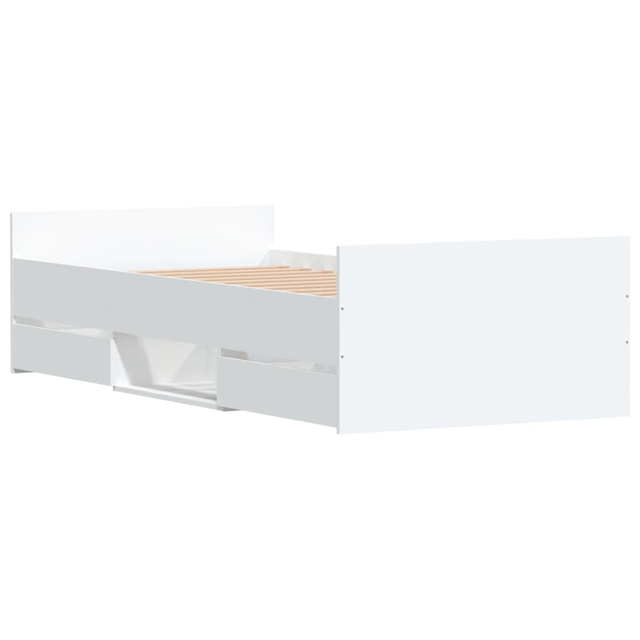 Bedframe Met Hoofd- En Voeteneinde 90 x 190 cm Wit