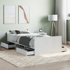Bedframe wit 90x190 cm met lades