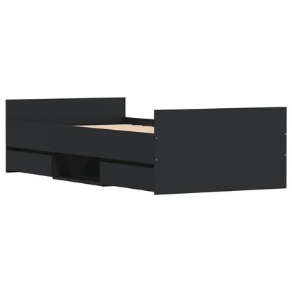 Bedframe Met Hoofd- En Voeteneinde 90 x 190 cm Zwart