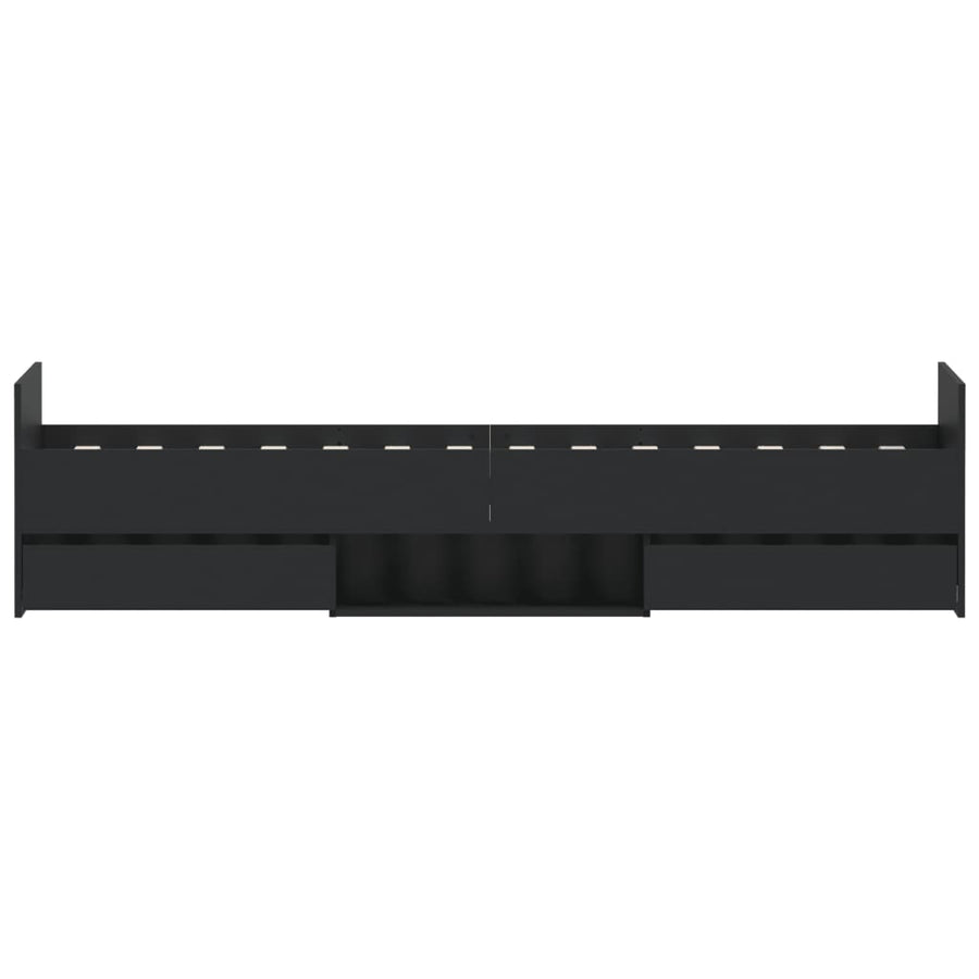Bedframe Met Hoofd- En Voeteneinde 90 x 190 cm Zwart