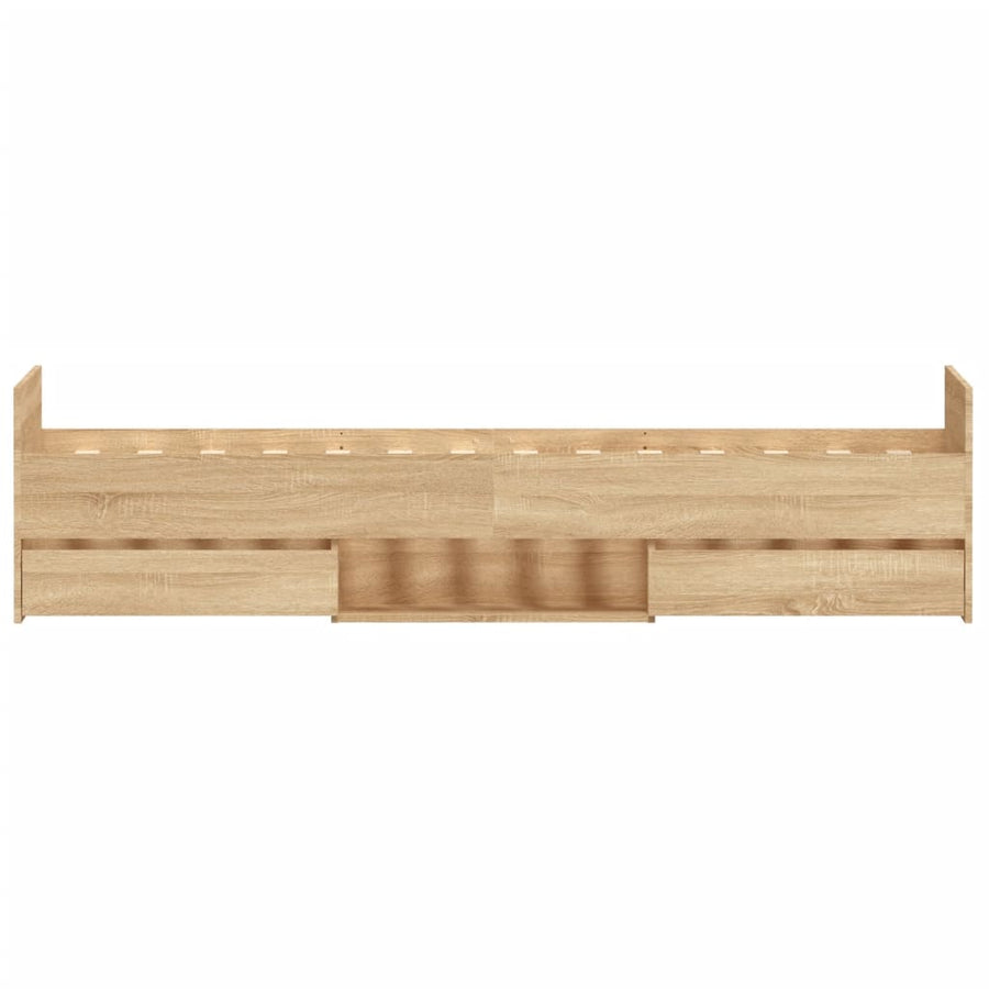 Bedframe Met Hoofd- En Voeteneinde Kleur 90 x 190 cm Sonoma eiken