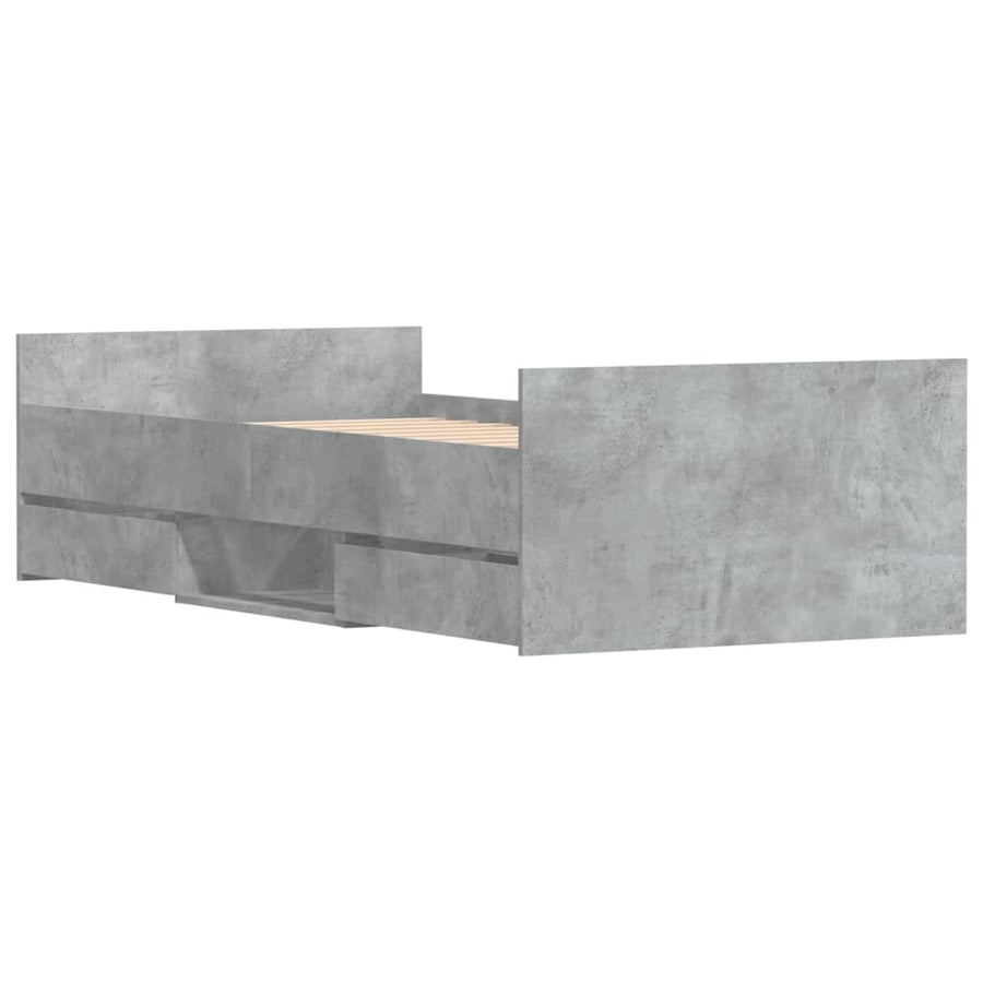 Bedframe Met Hoofd- En Voeteneinde 90 x 190 cm Betongrijs