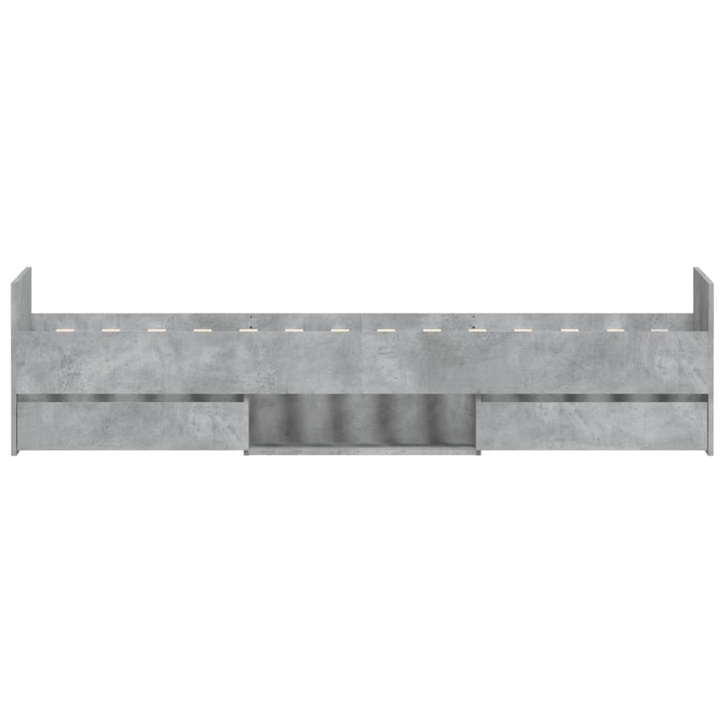 Bedframe Met Hoofd- En Voeteneinde 90 x 190 cm Betongrijs