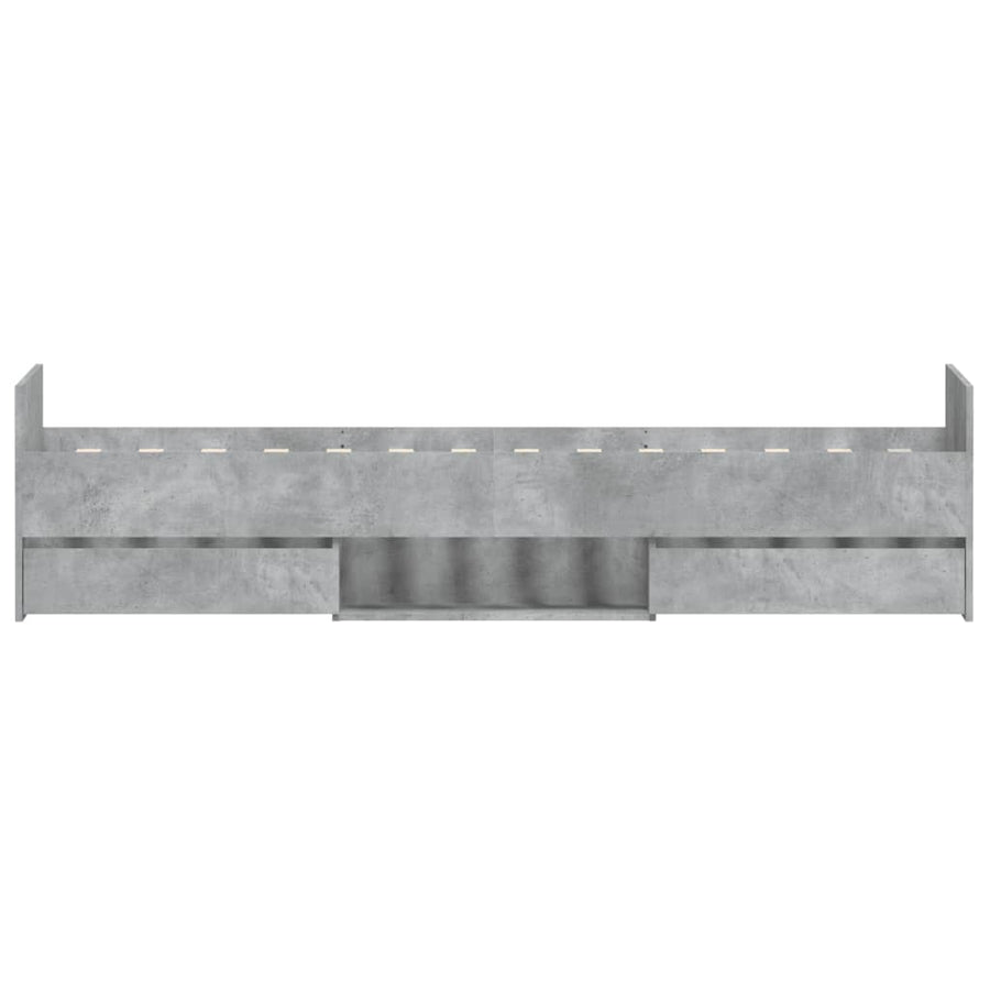 Bedframe Met Hoofd- En Voeteneinde 90 x 190 cm Betongrijs