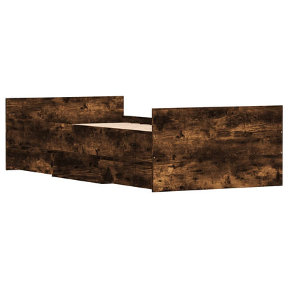 Bedframe Met Hoofd- En Voeteneinde Kleur 90 x 190 cm Gerookt eiken