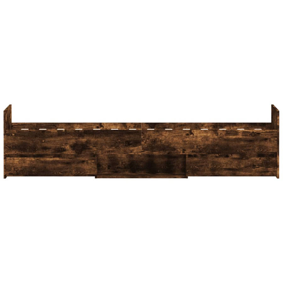 Bedframe Met Hoofd- En Voeteneinde Kleur 90 x 190 cm Gerookt eiken