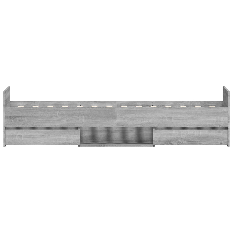 Bedframe Met Hoofd- En Voeteneinde Eiken 90 x 190 cm Grijs sonoma