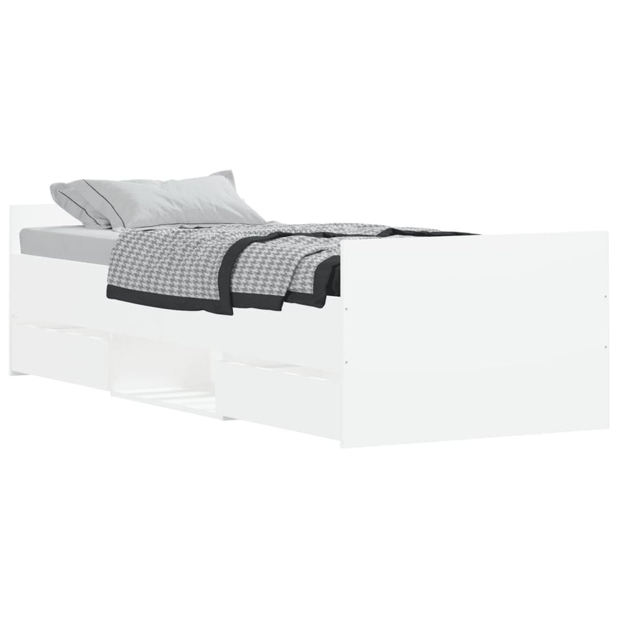 Bedframe Met Hoofd- En Voeteneinde 75 x 190 cm Wit