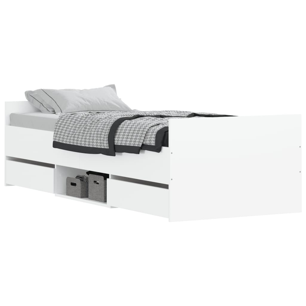 Bedframe Met Hoofd- En Voeteneinde 75 x 190 cm Wit