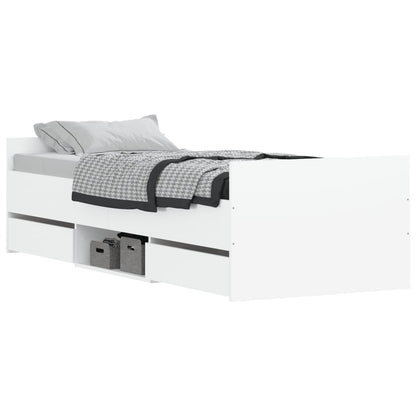 Bedframe Met Hoofd- En Voeteneinde 75 x 190 cm Wit