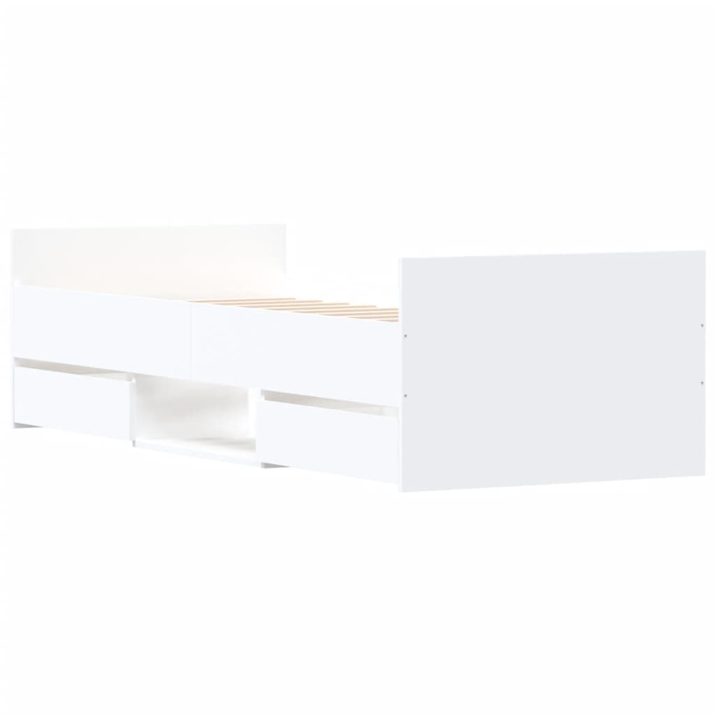 Bedframe Met Hoofd- En Voeteneinde 75 x 190 cm Wit