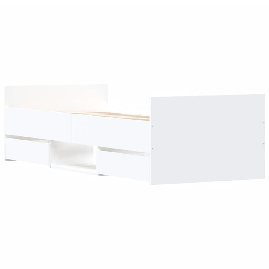 Bedframe Met Hoofd- En Voeteneinde 75 x 190 cm Wit