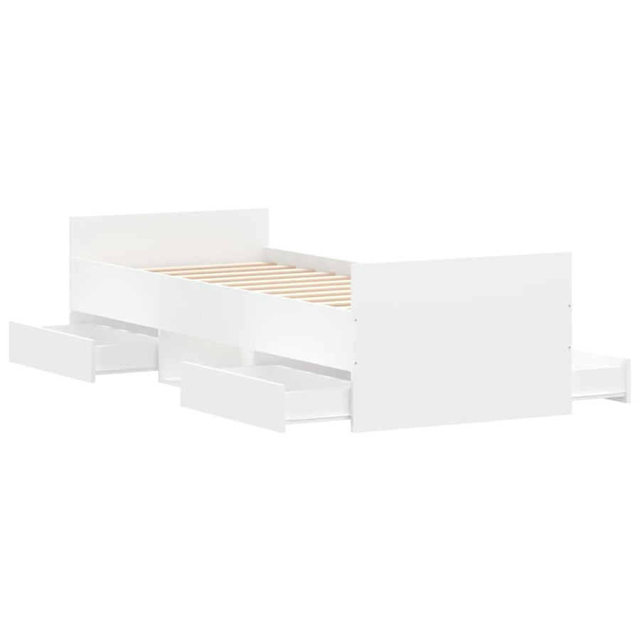 Bedframe Met Hoofd- En Voeteneinde 75 x 190 cm Wit