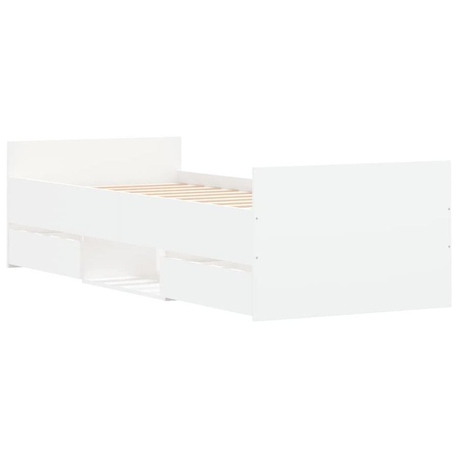 Bedframe Met Hoofd- En Voeteneinde 75 x 190 cm Wit