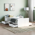 White bed frame with headboard and footboard 75x190 cm