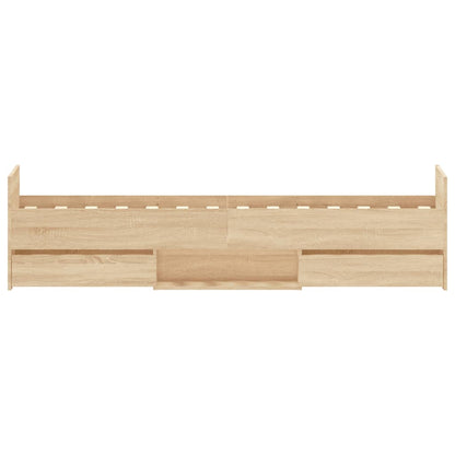 Bedframe Met Hoofd- En Voeteneinde Kleur 75 x 190 cm Sonoma eiken
