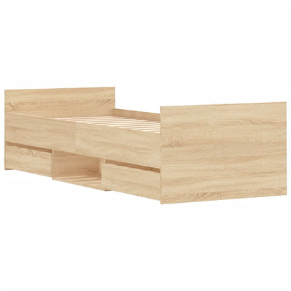 Bedframe Met Hoofd- En Voeteneinde Kleur 75 x 190 cm Sonoma eiken