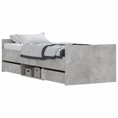 Bedframe Met Hoofd- En Voeteneinde 75 x 190 cm Betongrijs