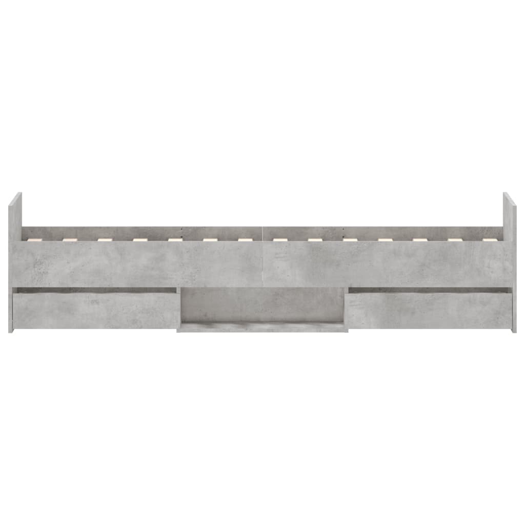 Bedframe Met Hoofd- En Voeteneinde 75 x 190 cm Betongrijs