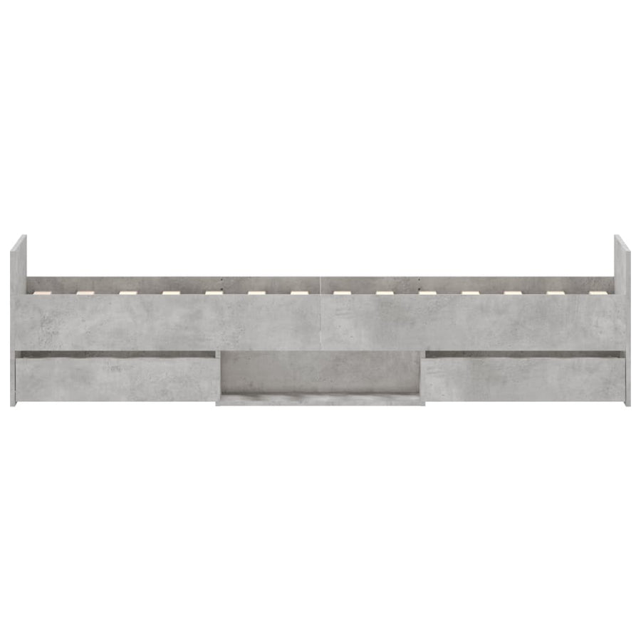 Bedframe Met Hoofd- En Voeteneinde 75 x 190 cm Betongrijs