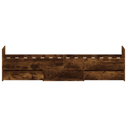 Bedframe Met Hoofd- En Voeteneinde 75 x 190 cm Gerookt eiken