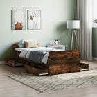 Smoked Oak Bed Frame with Headboard and Footboard 75x190 cm