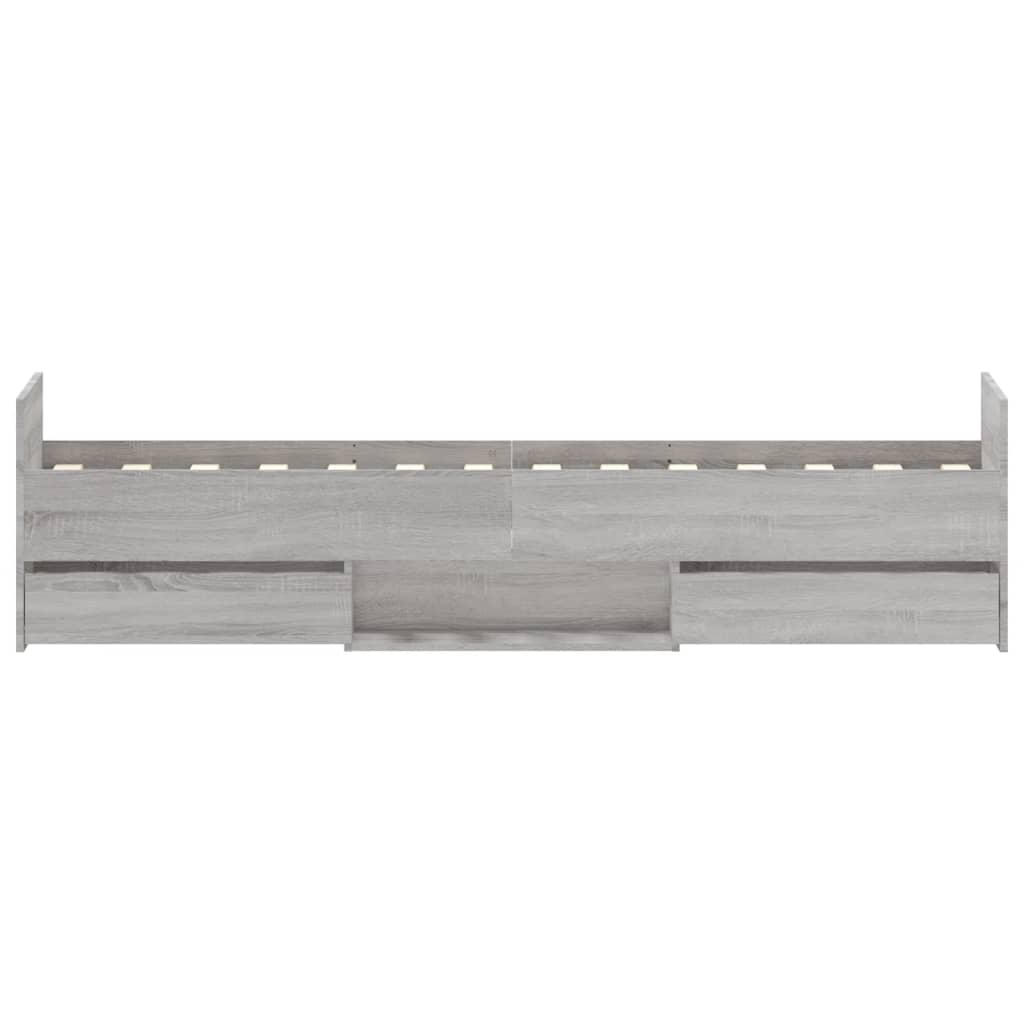 Bedframe Met Hoofd- En Voeteneinde 75 x 190 cm Grijs sonoma