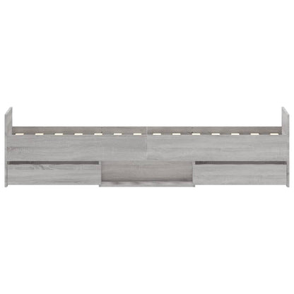 Bedframe Met Hoofd- En Voeteneinde 75 x 190 cm Grijs sonoma