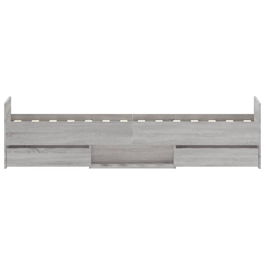 Bedframe Met Hoofd- En Voeteneinde 75 x 190 cm Grijs sonoma