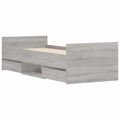 Bedframe Met Hoofd- En Voeteneinde 75 x 190 cm Grijs sonoma