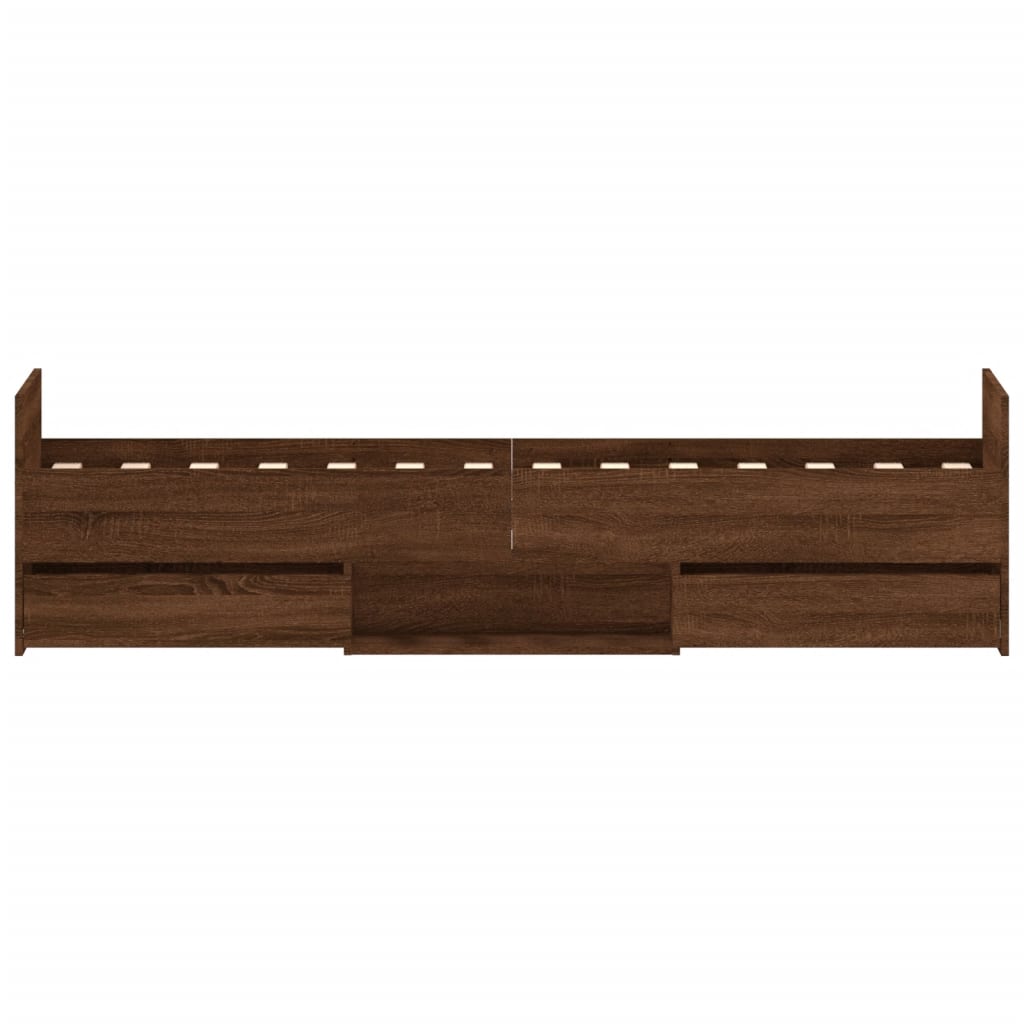 Bedframe Met Hoofd- En Voeteneinde Bruineikenkleurig 75 x 190 cm bruin eikenkleur