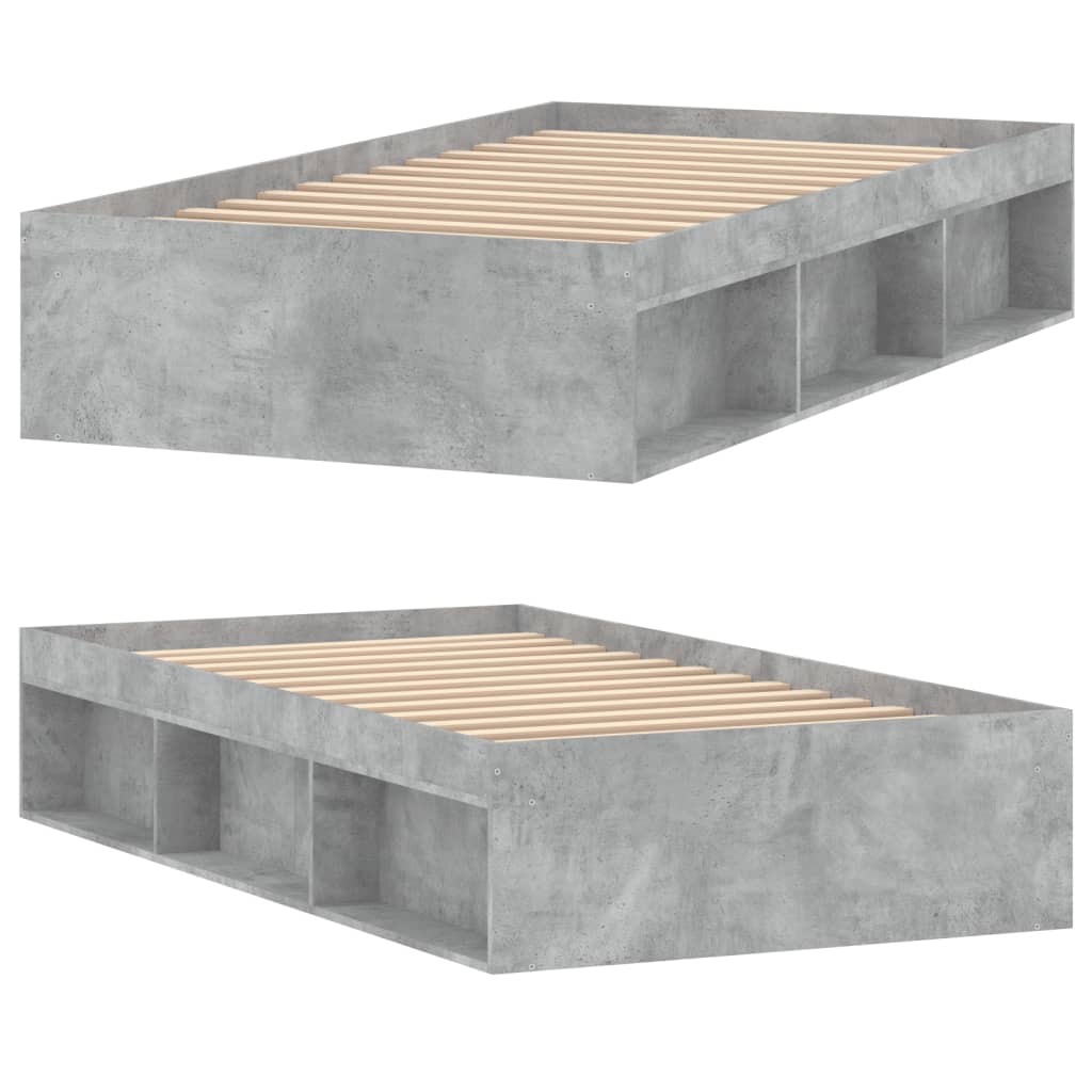 Bedframe 90 x 200 cm Betongrijs