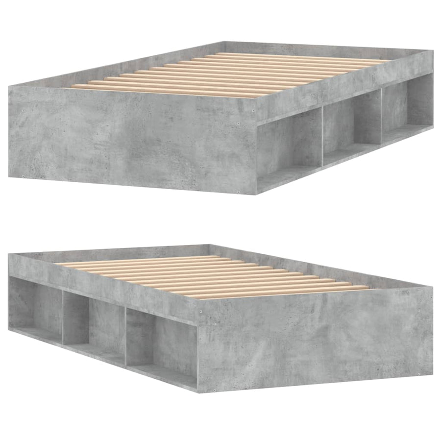 Bedframe 90 x 200 cm Betongrijs