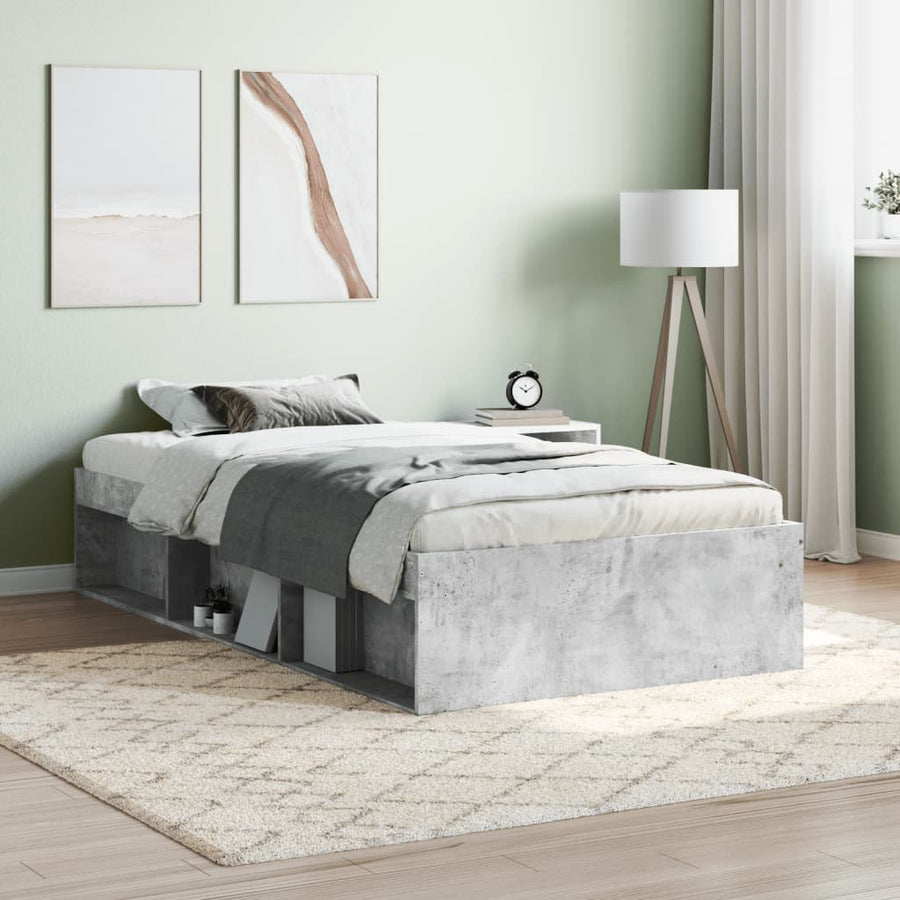 Bedframe 90 x 200 cm Betongrijs