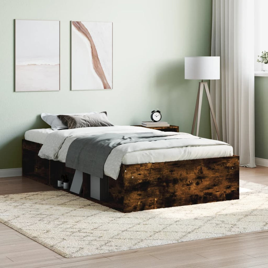 Bedframe Kleurig 90 x 200 cm Gerookt eiken