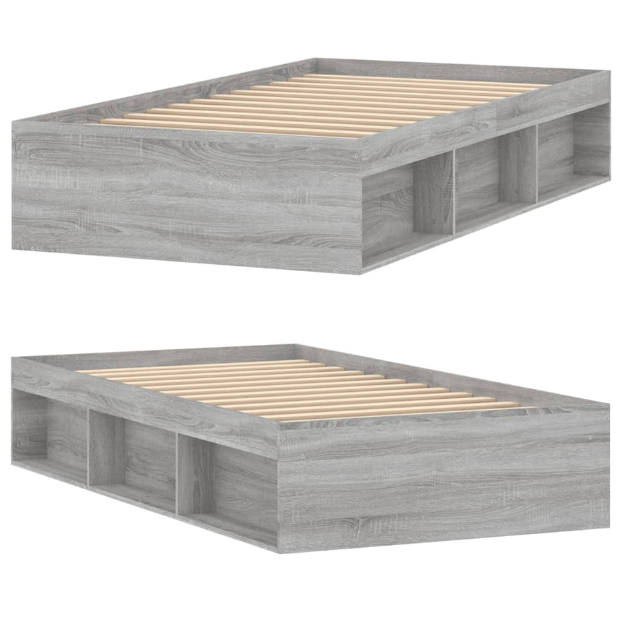 Bedframe Eikenkleurig 90 x 200 cm Grijs sonoma