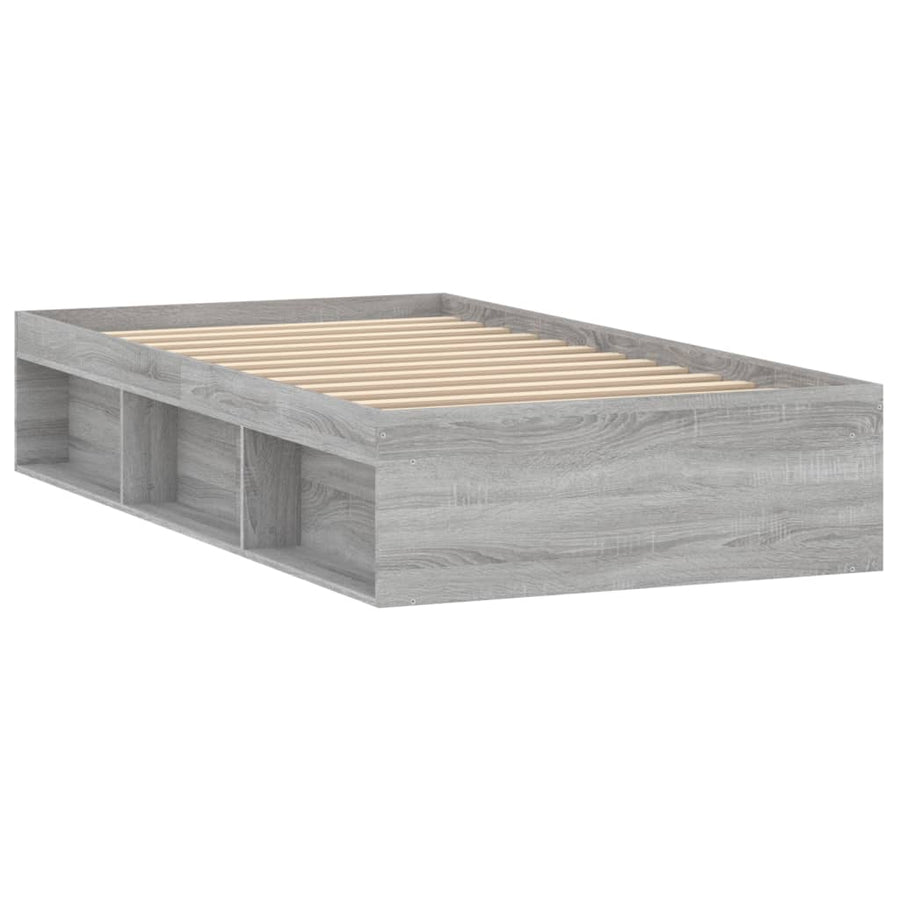 Bedframe Eikenkleurig 90 x 200 cm Grijs sonoma