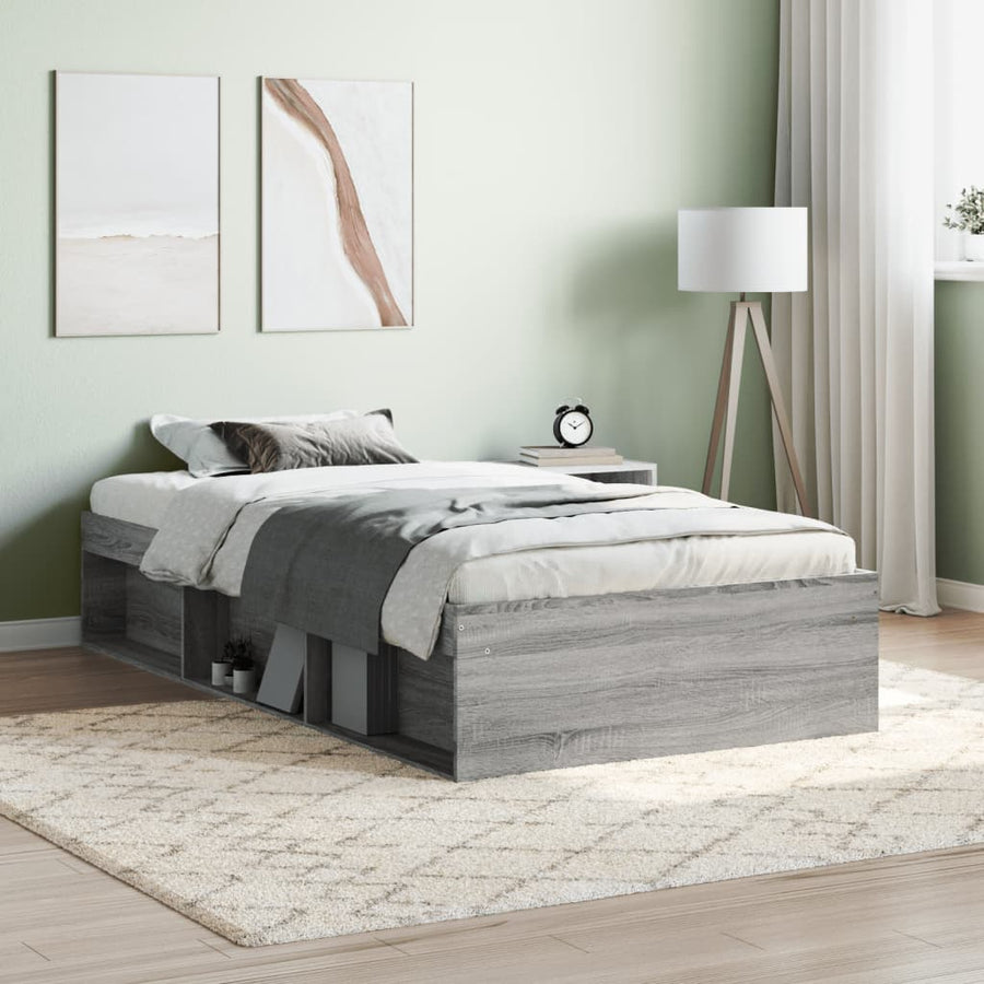 Bedframe Eikenkleurig 90 x 200 cm Grijs sonoma