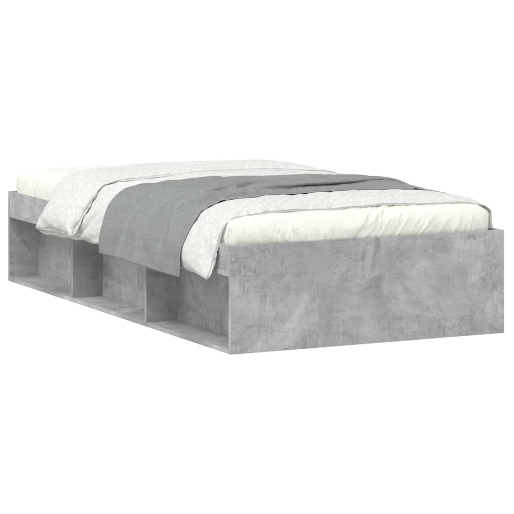 Bedframe 100 x 200 cm Betongrijs