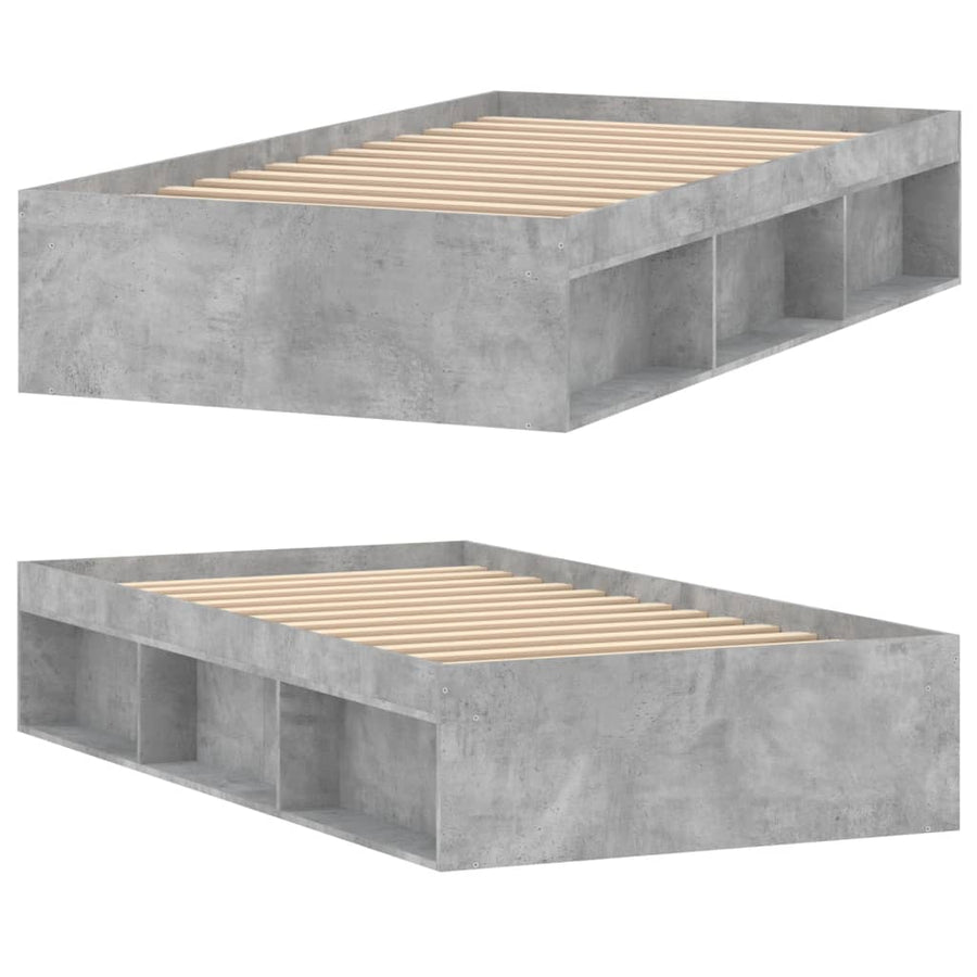 Bedframe 100 x 200 cm Betongrijs
