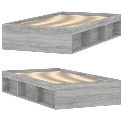 Bedframe Eikenkleurig 100 x 200 cm Grijs sonoma