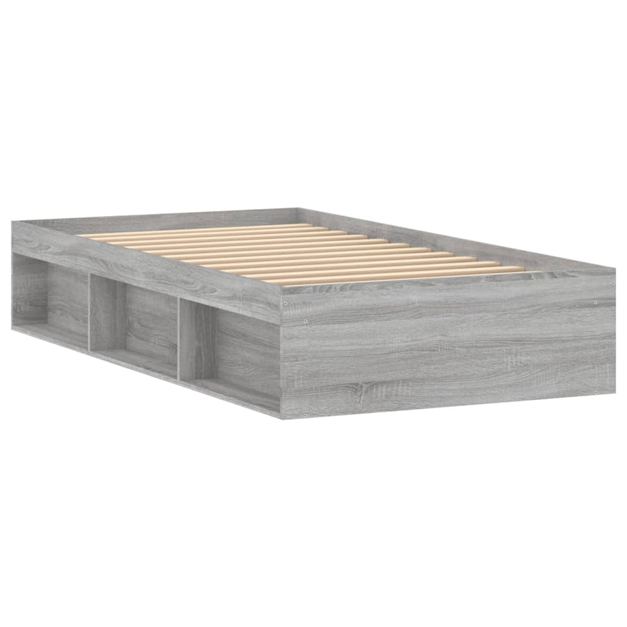 Bedframe Eikenkleurig 100 x 200 cm Grijs sonoma