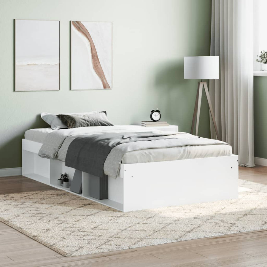 Bedframe 90 x 190 cm Wit
