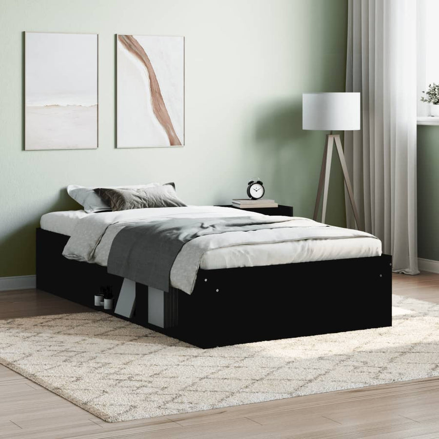 Bedframe 90 x 190 cm Zwart