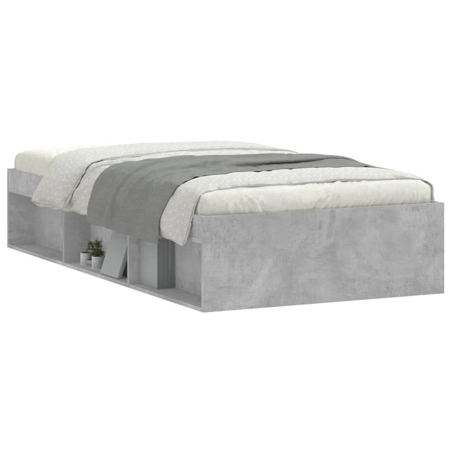 Bedframe 90 x 190 cm Betongrijs