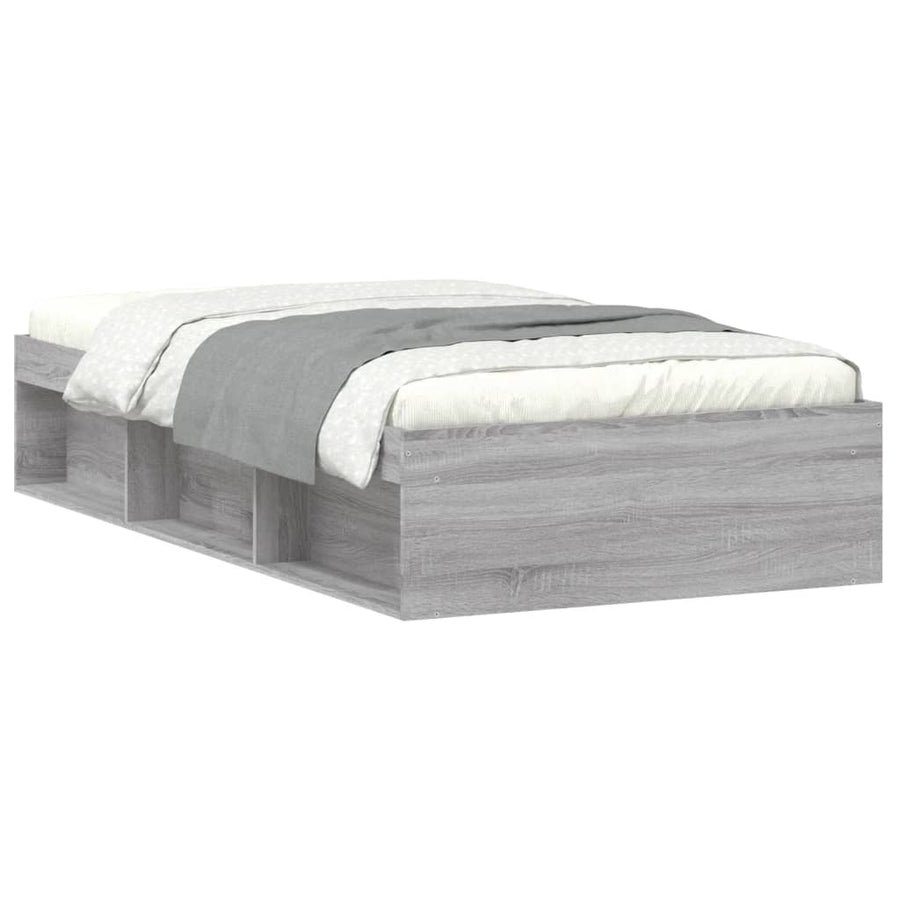 Bedframe Eikenkleurig 90 x 190 cm Grijs sonoma