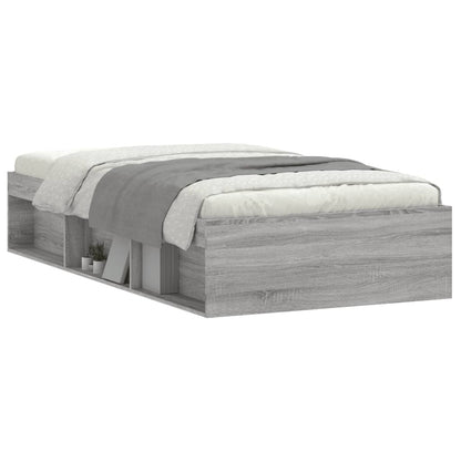 Bedframe Eikenkleurig 90 x 190 cm Grijs sonoma