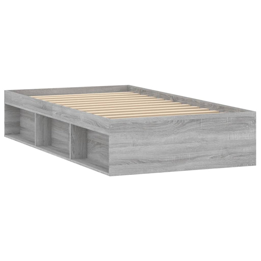 Bedframe Eikenkleurig 90 x 190 cm Grijs sonoma